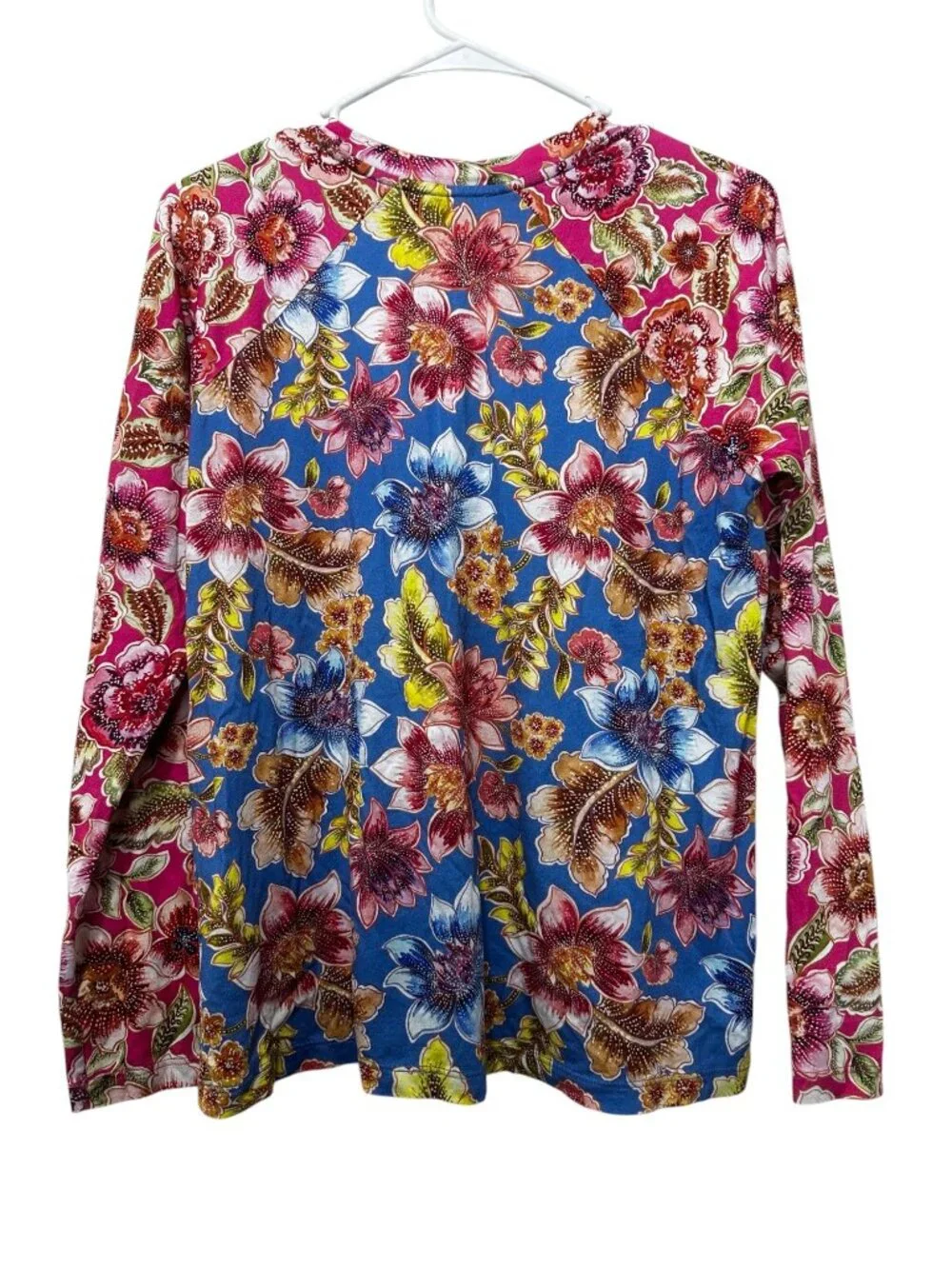 Johnny Was The Raglan Floral Pajamas Set Womens Small Top and flare Pants Cozy - Picture 12 of 16